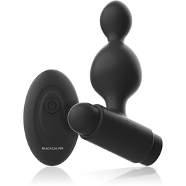 Additional view 4 of Black&Silver Tucker - Remote-Control Anal Plug, Small