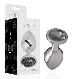 Intense Black Crystal - Aluminum Anal Plug, Size M