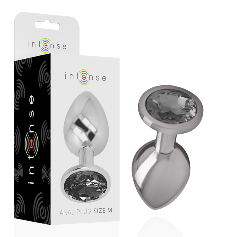 Intense Black Crystal - Aluminum Anal Plug, Size M