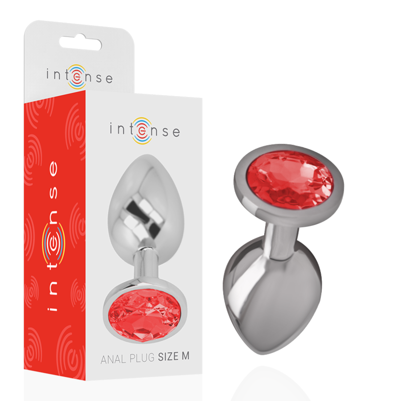 Intense Red Crystal - Aluminum Anal Plug, Size M