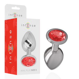 Intense Red Crystal - Aluminum Anal Plug, Size S