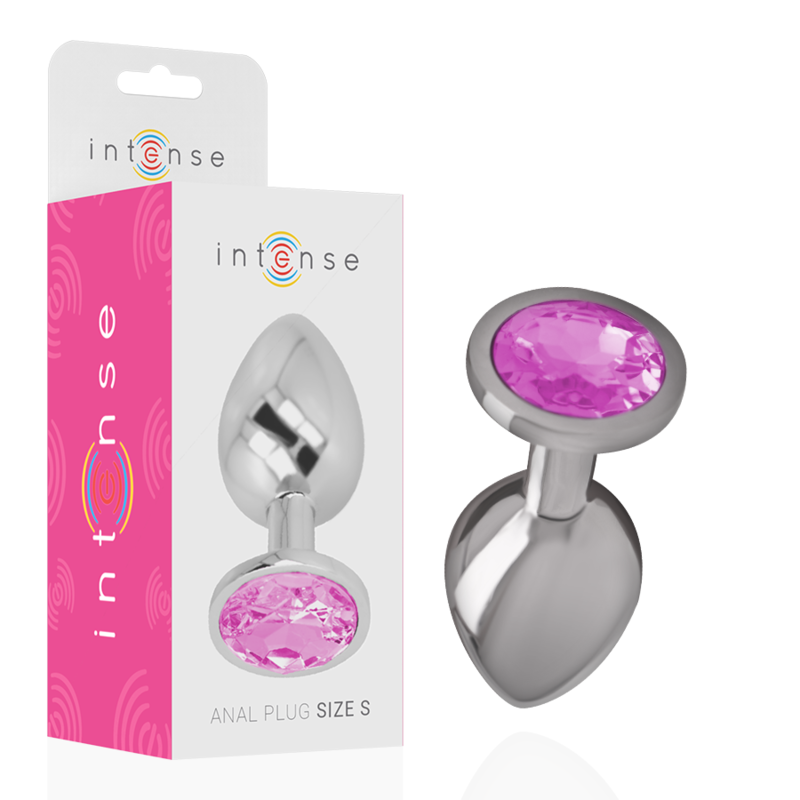 Intense Pink Crystal - Aluminum Anal Plug, Size S