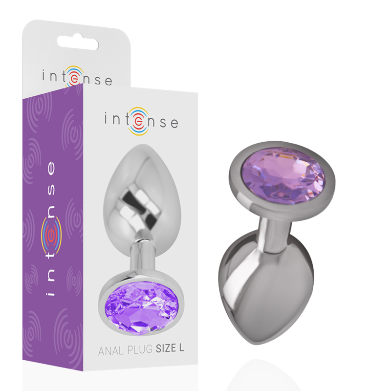 Intense Violet Crystal - Aluminum Anal Plug, Size S