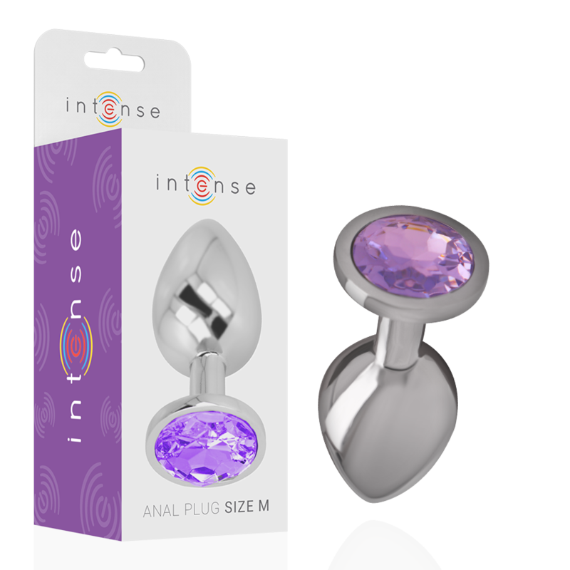 Intense Violet Crystal - Aluminum Anal Plug, Size M