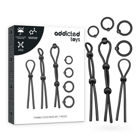 Additional view 3 of Addicted Toys - Flexible Silicone Performance Ring Set, 7 Pieces