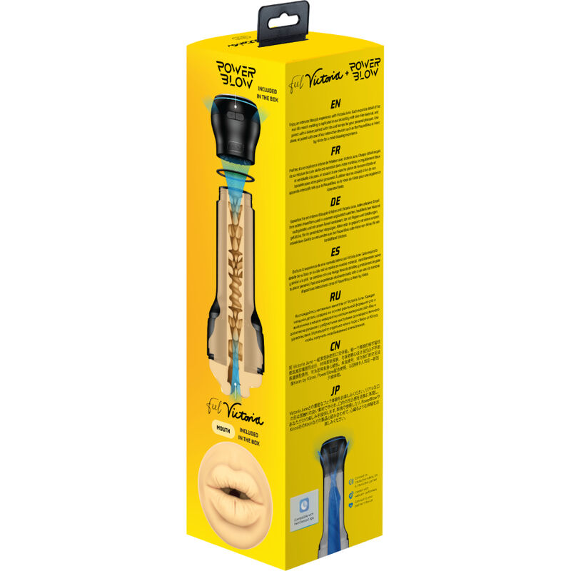 Additional view 3 of Kiiroo PowerBlow + Feel Victoria June Mouth - Interactive Stroker Set
