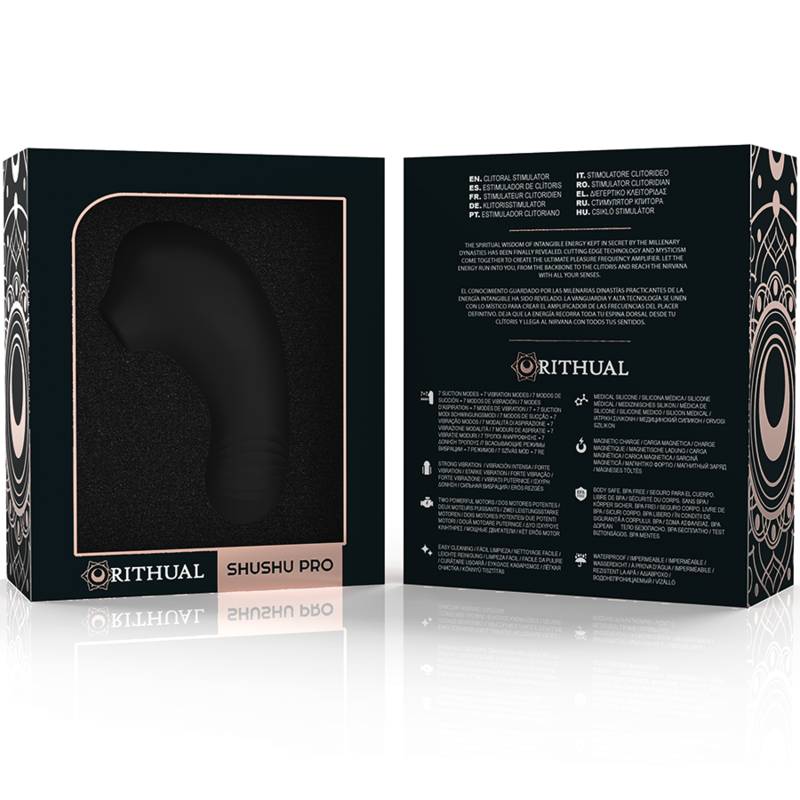 Additional view 2 of Rithual Shushu Pro - Pocket Clitoral Stimulator, Jet Black