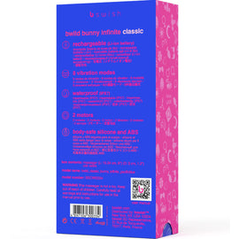 Additional view 3 of B Swish Bwild Bunny Infinite Classic - Rabbit Vibrator, Blue
