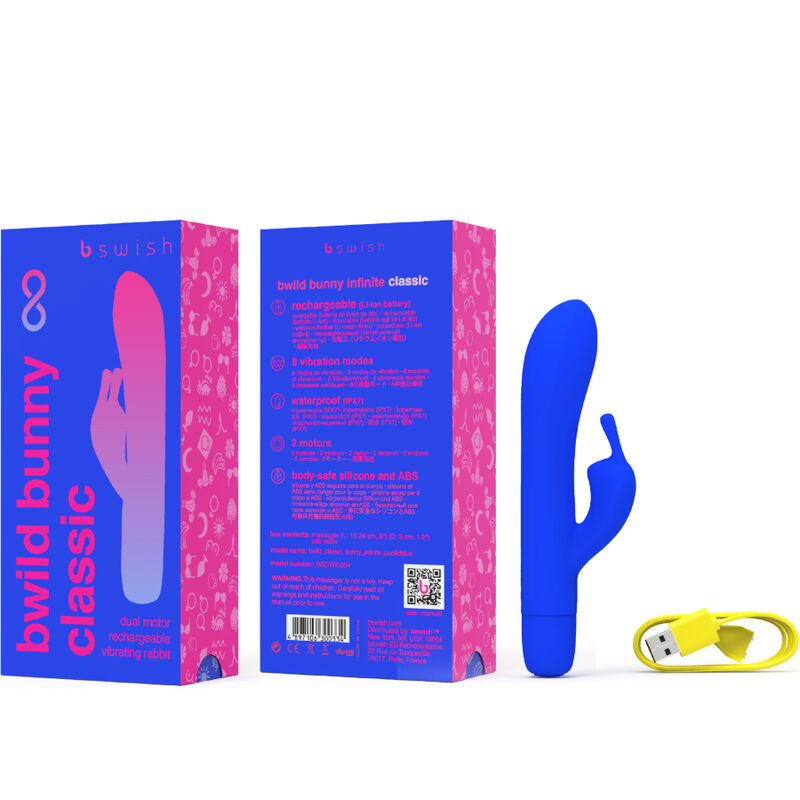 Additional view 4 of B Swish Bwild Bunny Infinite Classic - Rabbit Vibrator, Blue