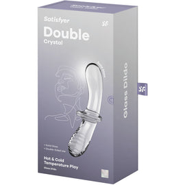 Satisfyer Double Crystal - Glass Dildo, Transparent