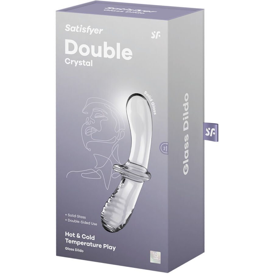 Satisfyer Double Crystal - Glass Dildo, Transparent