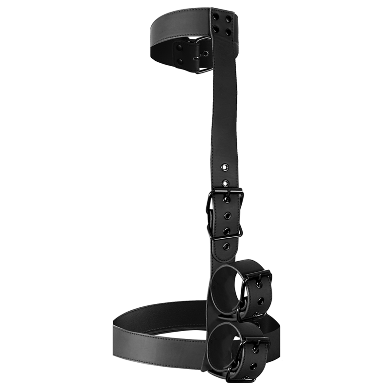 Additional view 3 of Fetish Submissive Bondage - Collar & Wrist Cuffs Restraint Set