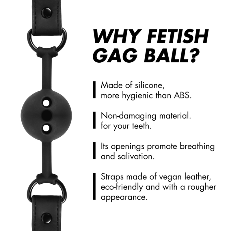 Additional view 7 of Fetish Submissive Bondage - Breathable Silicone Ball Gag