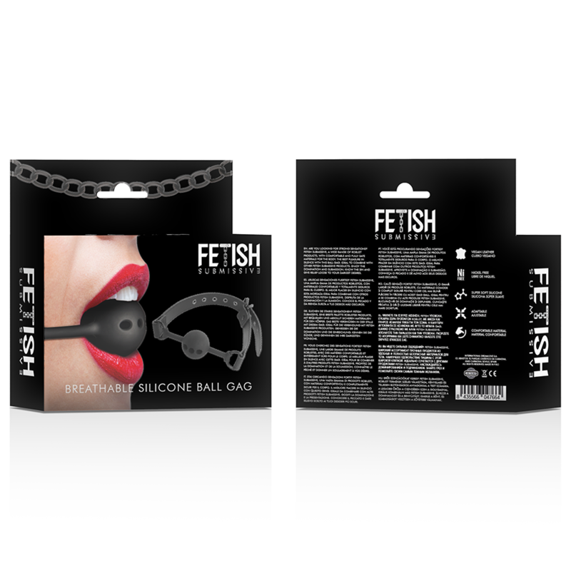 Additional view 2 of Fetish Submissive Bondage - Breathable Silicone Ball Gag