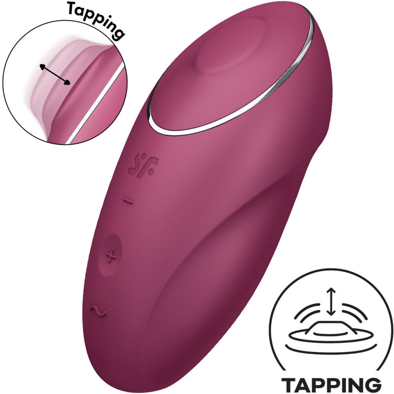 Satisfyer Tap & Climax 1 - Lay-On Vibrator, Red