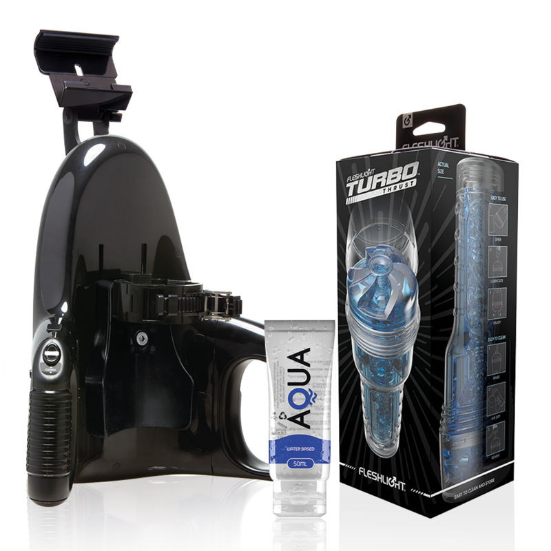 Fleshlight Turbo Thrust Blue Ice - Universal Launch Bundle