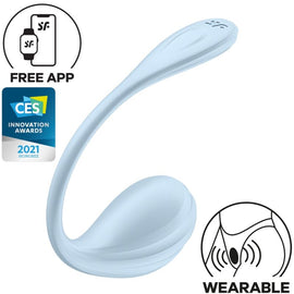 Additional view 2 of Satisfyer Smooth Petal - App-Controlled G-Spot Vibrator, Sky Blue