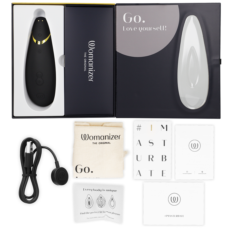 Additional view 3 of Womanizer Premium 2 - Clitoral Stimulator, Black