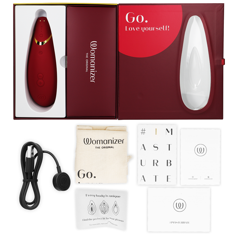 Additional view 3 of Womanizer Premium 2 - Clitoral Stimulator, Bordeaux
