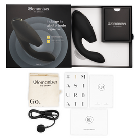 Additional view 3 of Womanizer Duo 2 - Dual-Stimulation Rabbit Vibrator, Black