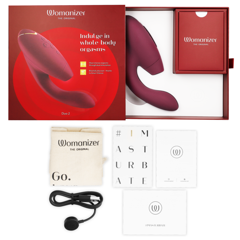 Additional view 3 of Womanizer Duo 2 - Dual-Stimulation Rabbit Vibrator, Bordeaux