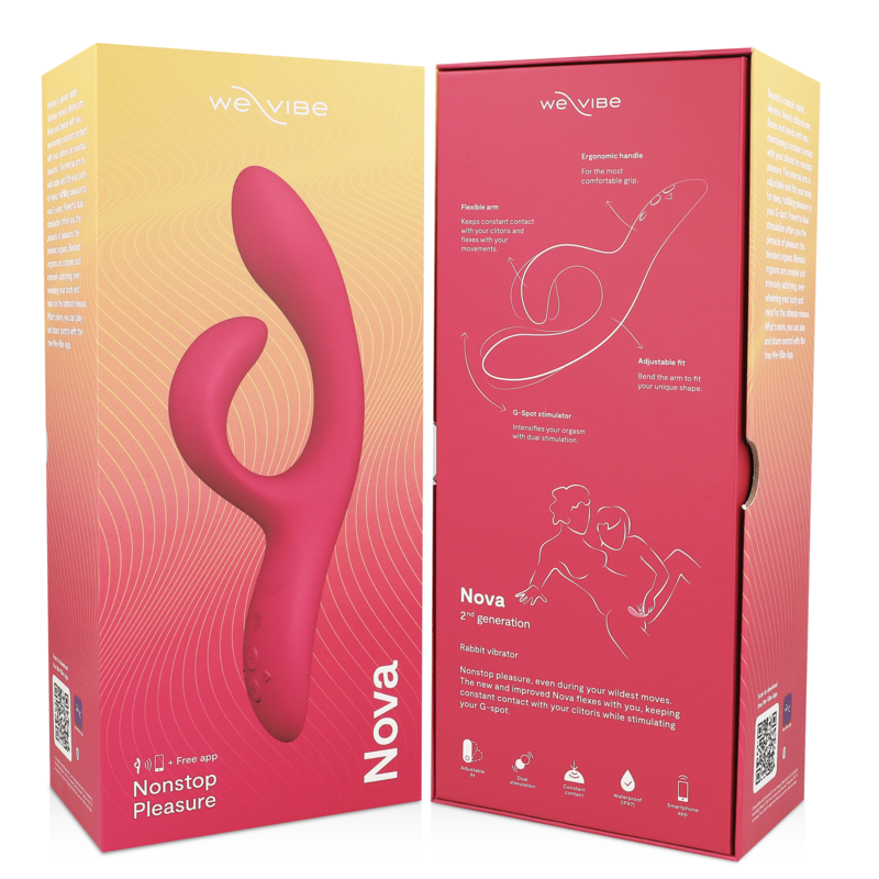 Additional view 2 of We-Vibe Nova 2 - App-Controlled Rabbit Vibrator, Pink