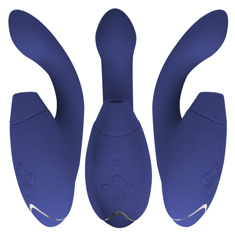 Additional view 4 of Womanizer Duo 2 - Dual-Stimulation Rabbit Vibrator, Blue