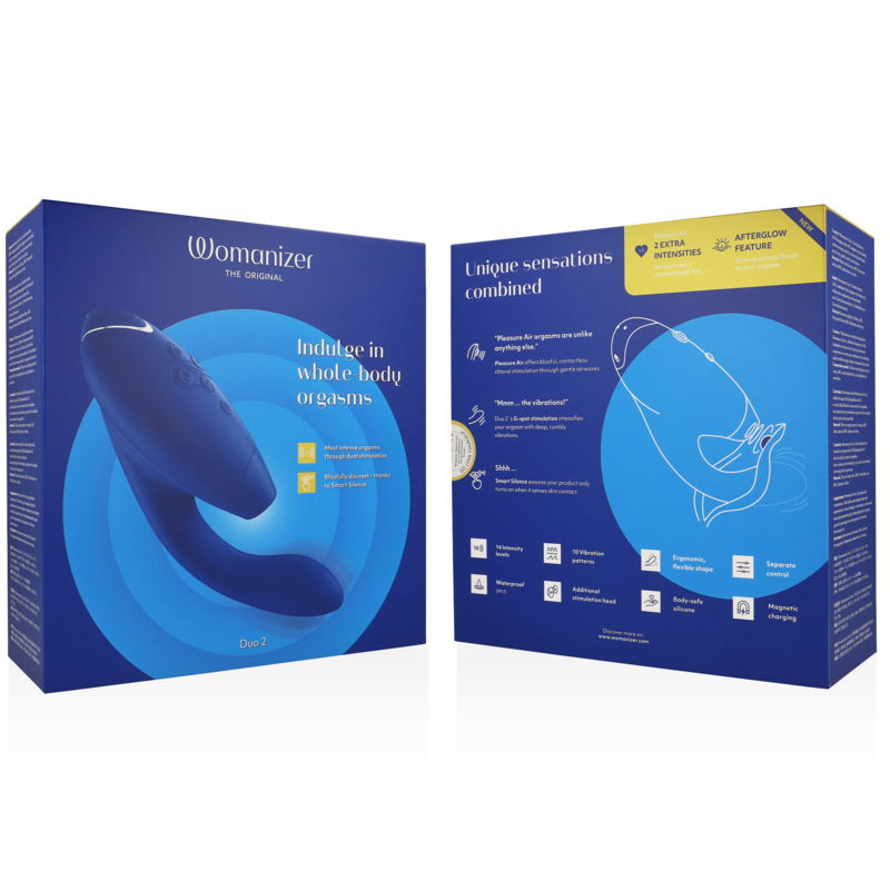 Womanizer Duo 2 - Dual-Stimulation Rabbit Vibrator, Blue Secondary image