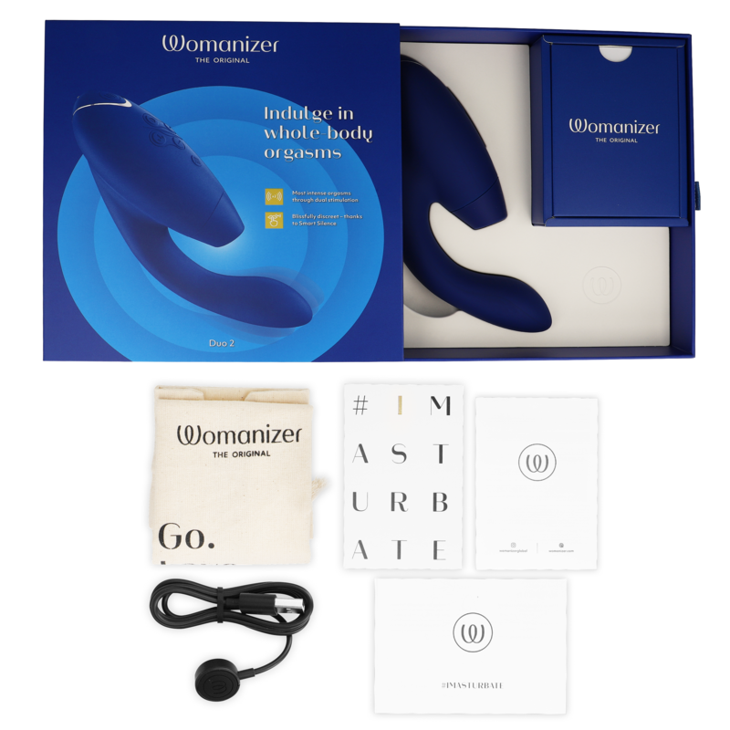 Additional view 3 of Womanizer Duo 2 - Dual-Stimulation Rabbit Vibrator, Blue
