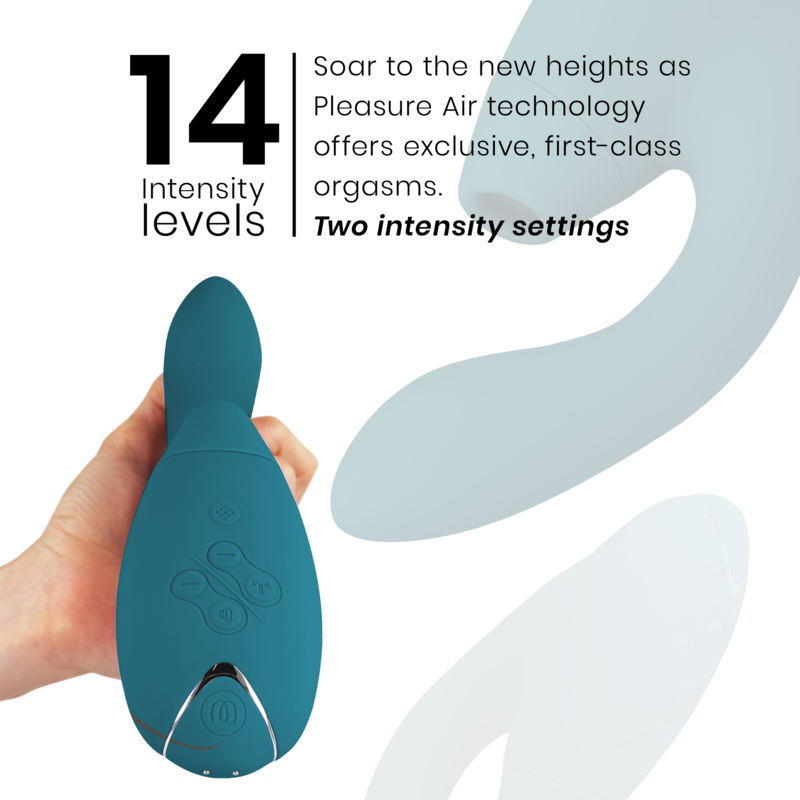 Additional view 6 of Womanizer Duo 2 - Dual-Stimulation Rabbit Vibrator, Blue Petrol