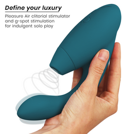 Additional view 5 of Womanizer Duo 2 - Dual-Stimulation Rabbit Vibrator, Blue Petrol