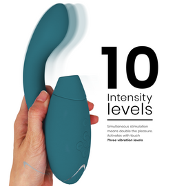 Additional view 7 of Womanizer Duo 2 - Dual-Stimulation Rabbit Vibrator, Blue Petrol