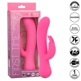 Additional view 2 of CalExotics First Time - Rechargeable Rabbit Vibrator, Pink