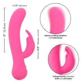 Additional view 3 of CalExotics First Time - Rechargeable Rabbit Vibrator, Pink