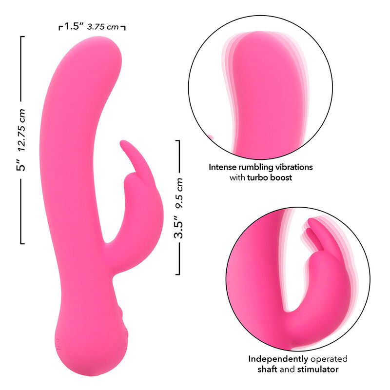 Additional view 3 of CalExotics First Time - Rechargeable Rabbit Vibrator, Pink