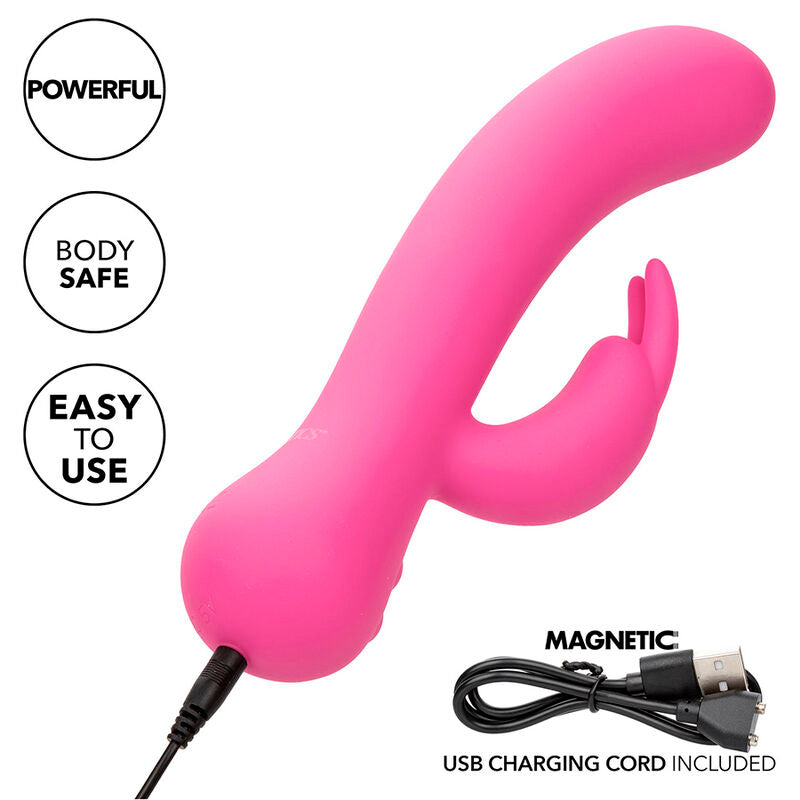 Additional view 10 of CalExotics First Time - Rechargeable Rabbit Vibrator, Pink