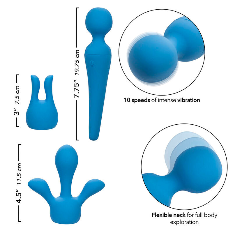 Additional view 8 of CalExotics Couture - Wand Massager Kit, Blue