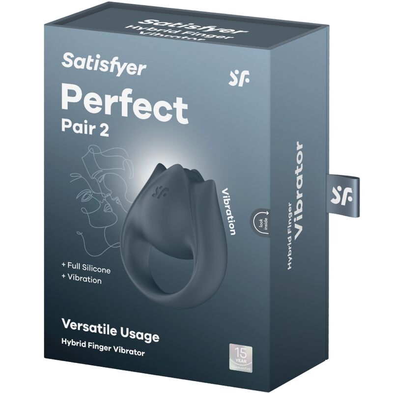 Satisfyer Perfect Pair 2 - 2-in-1 Vibrating Ring, Grey