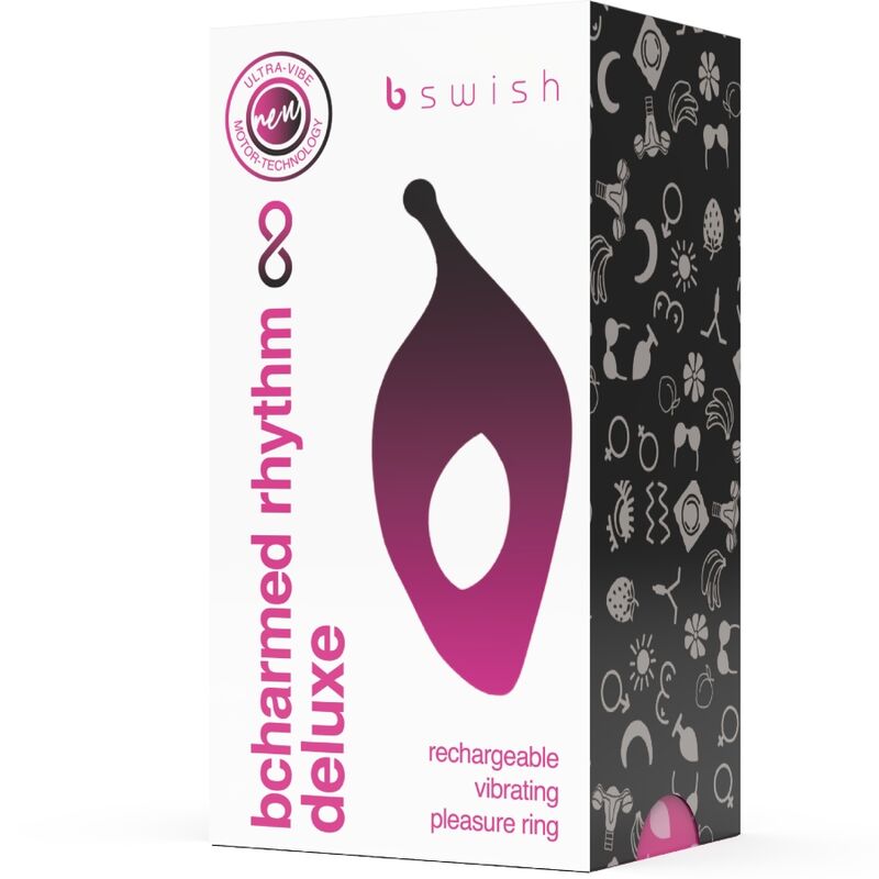 B Swish Bcharmed Rhythm Infinite Deluxe - Vibrating Performance Ring, Black Main image