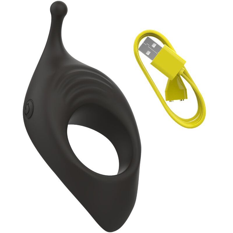 Additional view 3 of B Swish Bcharmed Rhythm Infinite Deluxe - Vibrating Performance Ring, Black