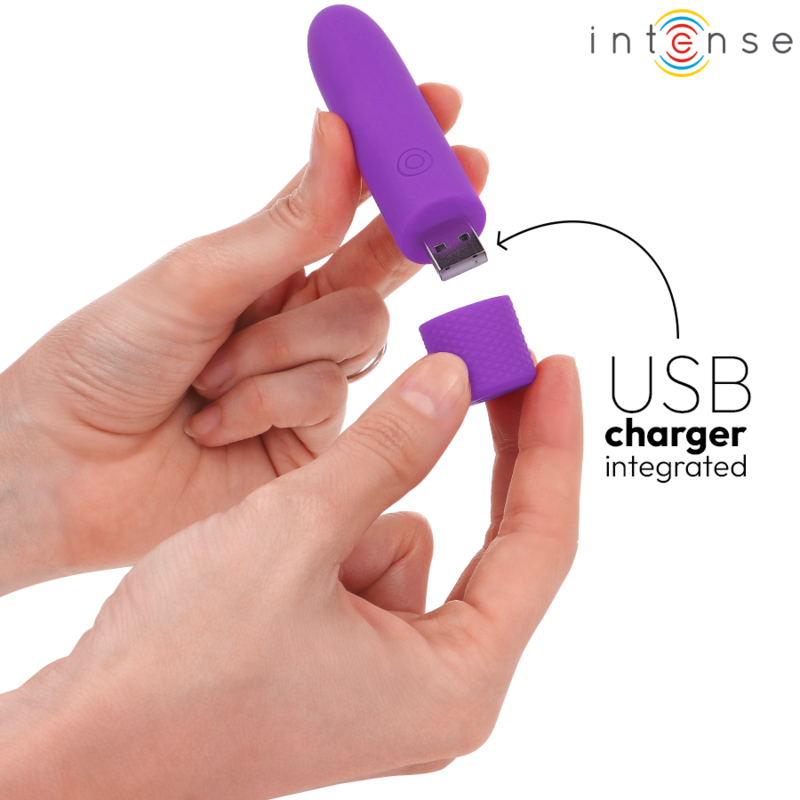 Additional view 7 of Intense Symone - USB Rechargeable Bullet Vibrator, Purple