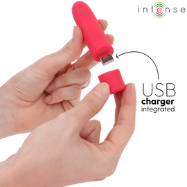 Additional view 7 of Intense Symone - USB Rechargeable Bullet Vibrator, Red