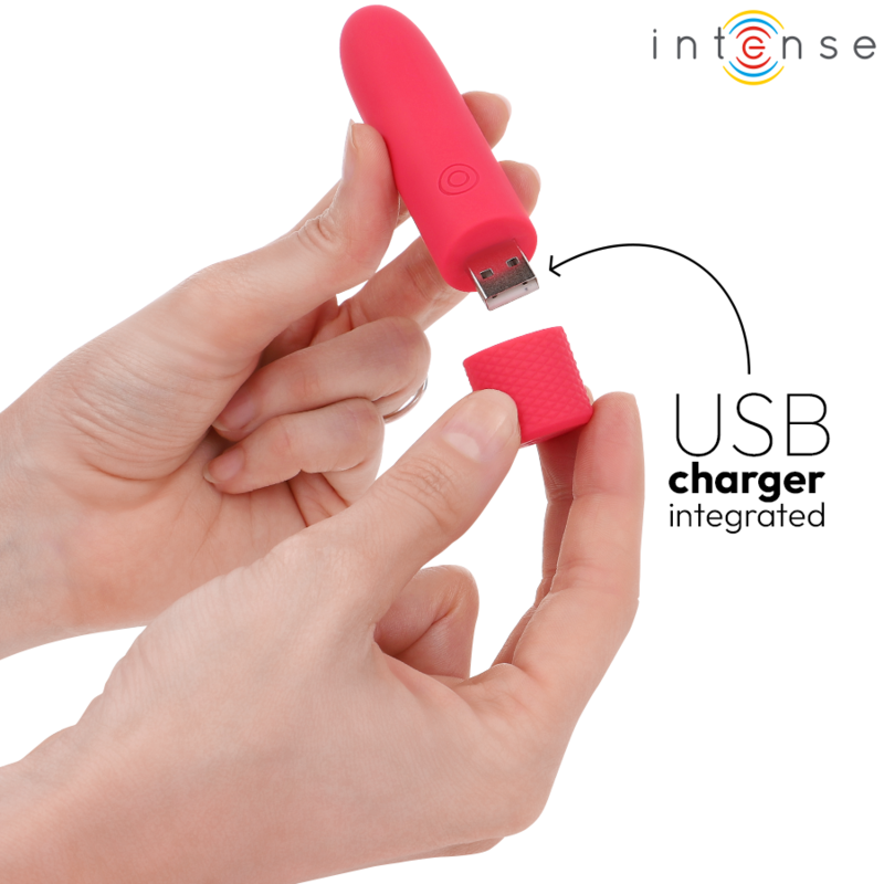 Additional view 7 of Intense Symone - USB Rechargeable Bullet Vibrator, Red
