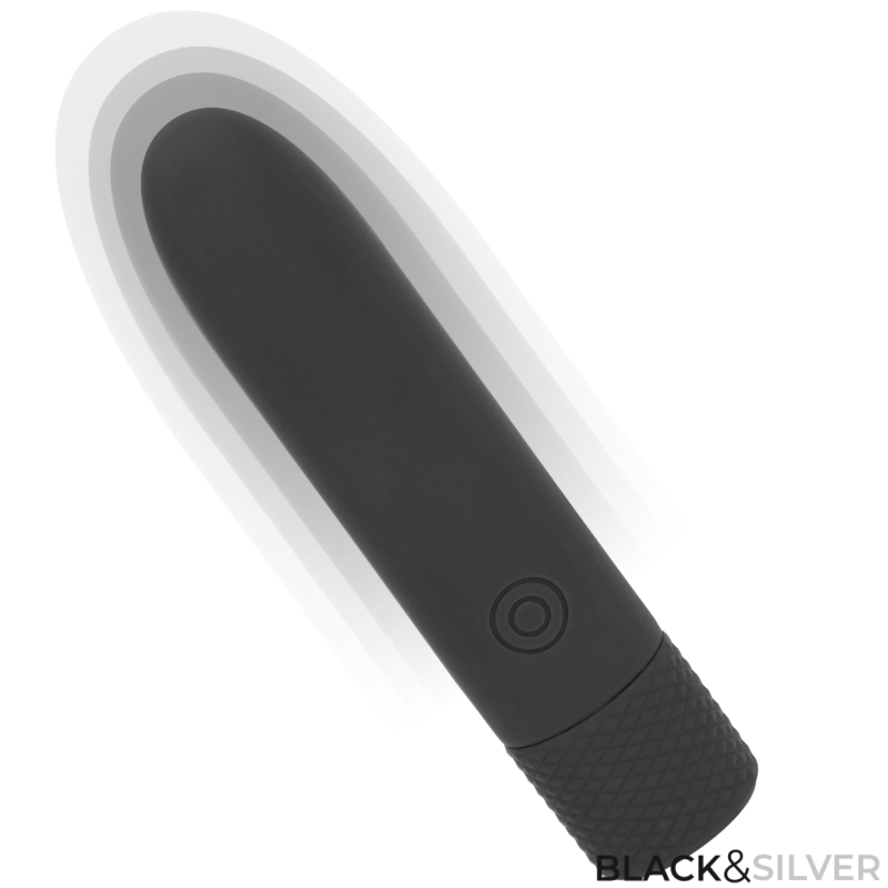 Additional view 3 of Black&Silver Geri - USB Rechargeable Bullet Vibrator, Black