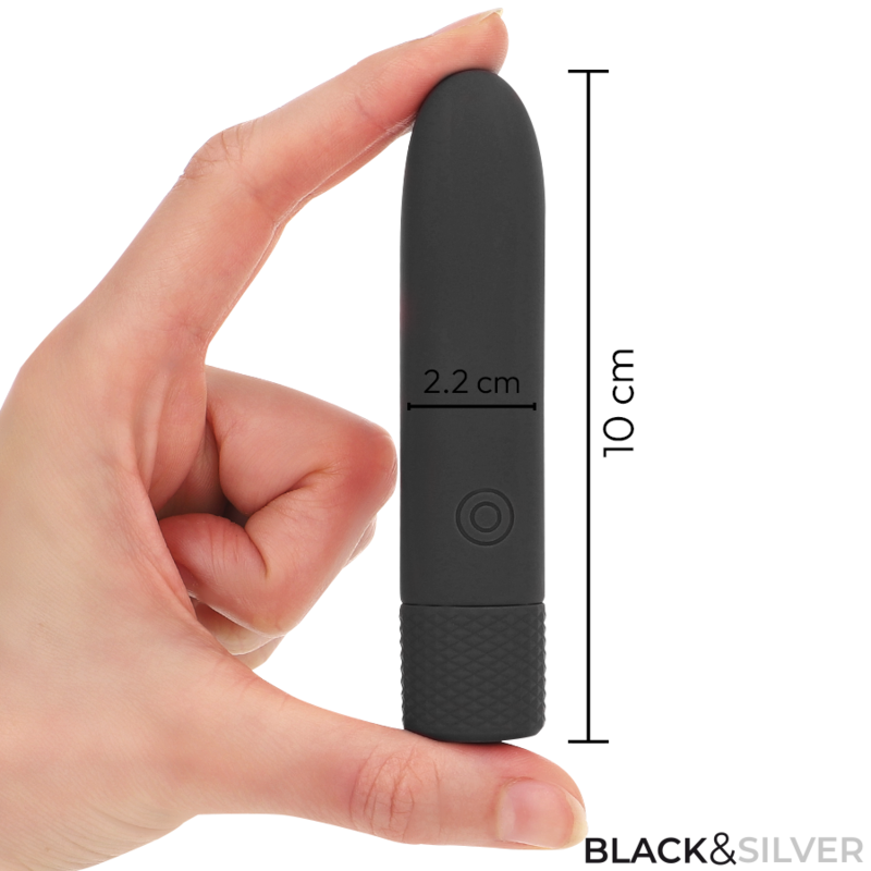 Additional view 5 of Black&Silver Geri - USB Rechargeable Bullet Vibrator, Black