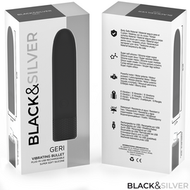 Additional view 2 of Black&Silver Geri - USB Rechargeable Bullet Vibrator, Black