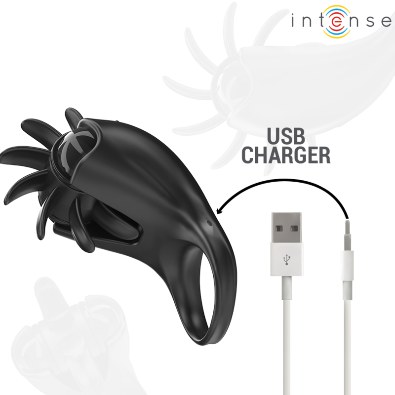 Additional view 6 of Intense Mabel - Vibrating Performance Ring, Black