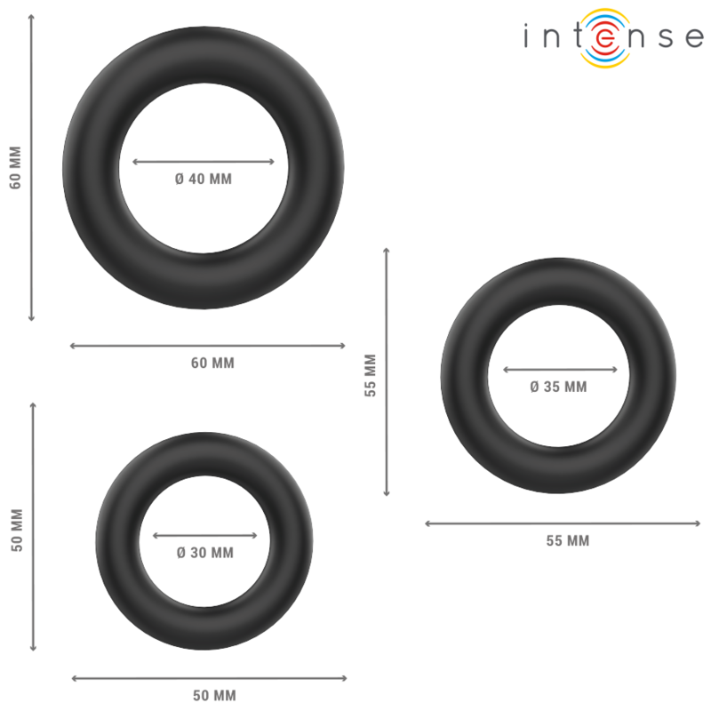 Intense Hugh 3 - Silicone Performance Rings, Black Secondary image