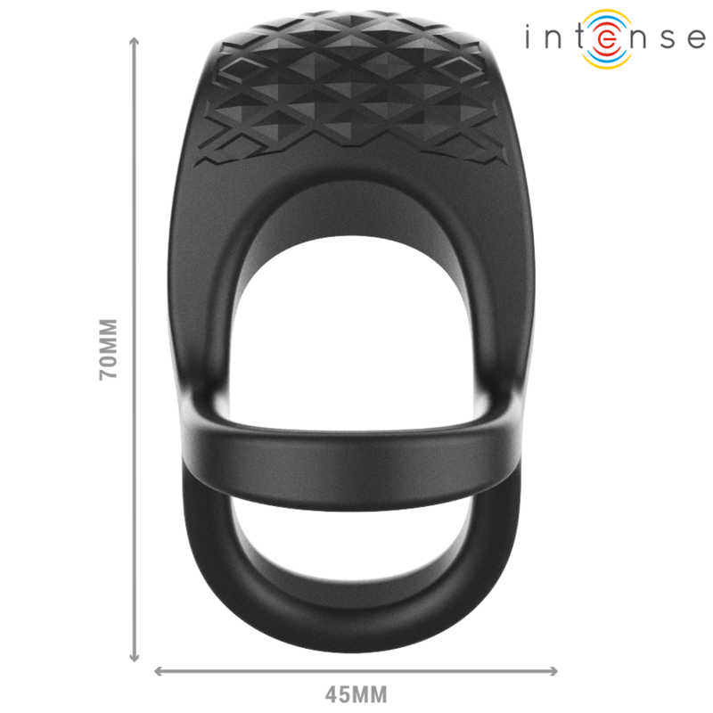 Additional view 3 of Intense Alex - Double Vibrating Performance Ring, Black