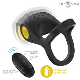 Additional view 2 of Intense Alex - Double Vibrating Performance Ring, Black